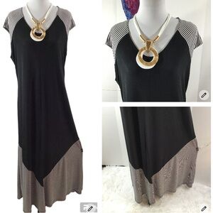 Chico’s b/w casual maxi dress L